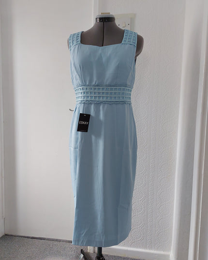 Delicate weave embelished mother of the bride dress suit - powder blue