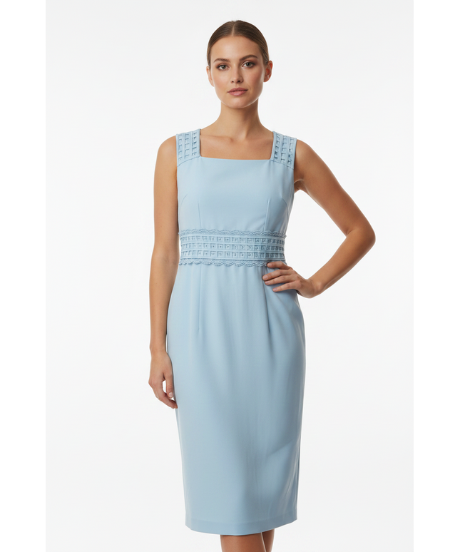 Delicate weave embelished mother of the bride dress suit - powder blue