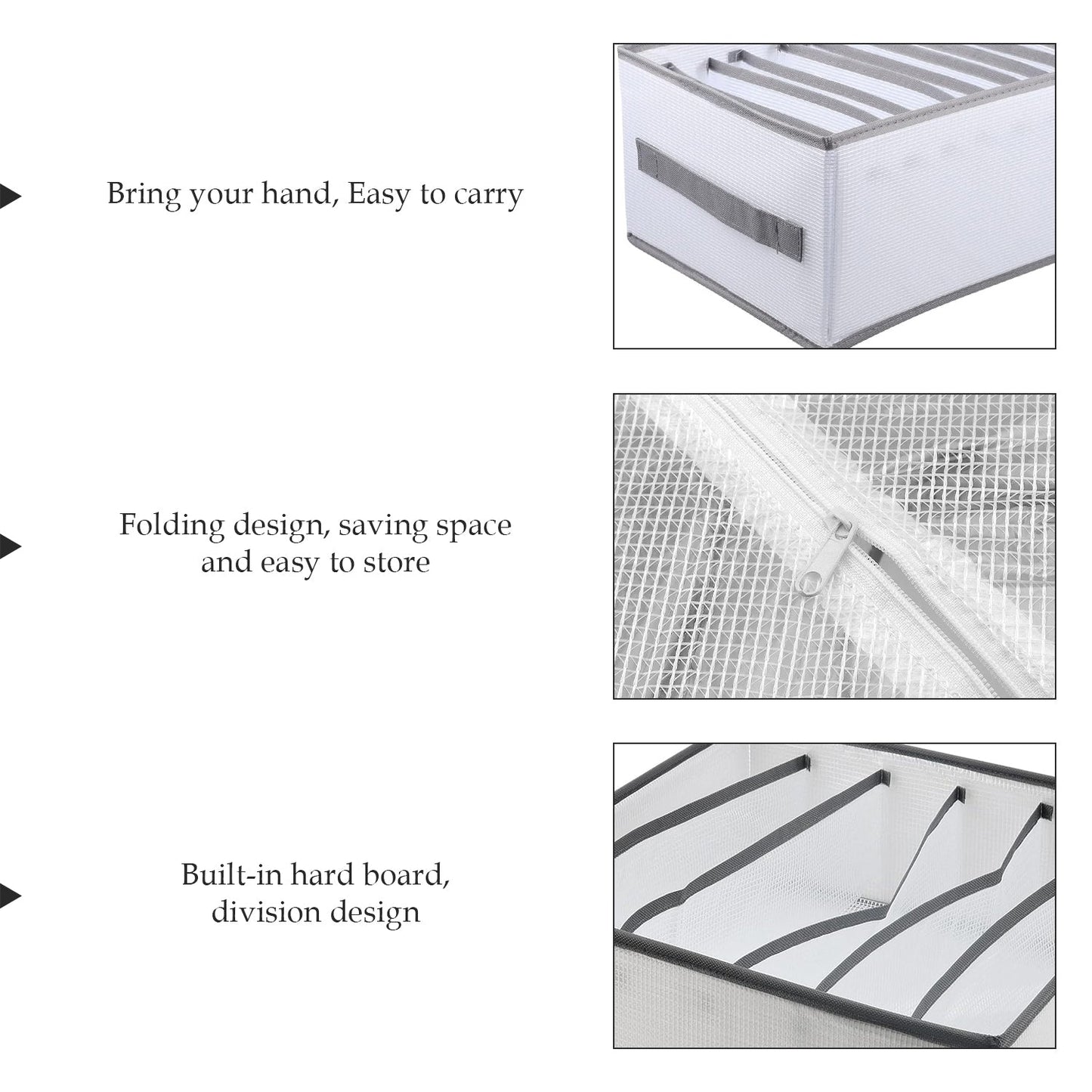 2 Foldable Storage Box Wardrobe Closet Drawer Organizer ~5329