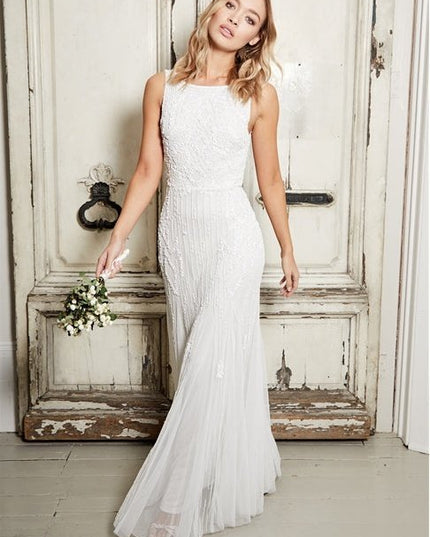 Gracey White Embellished Maxi Dress