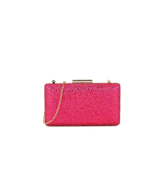 Fuchsia Glitter Evening Clutch Bag