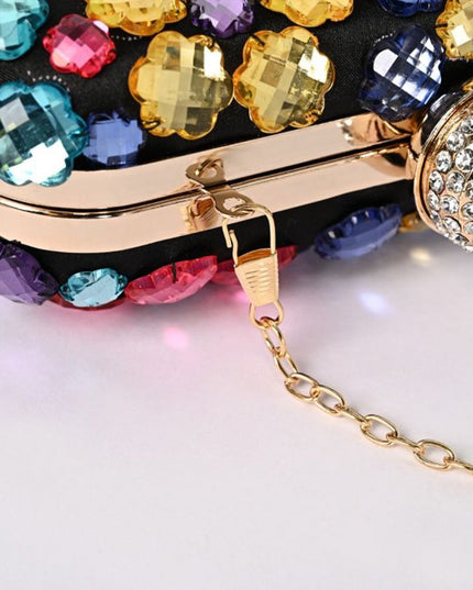 Black Crystal Clutch Bag