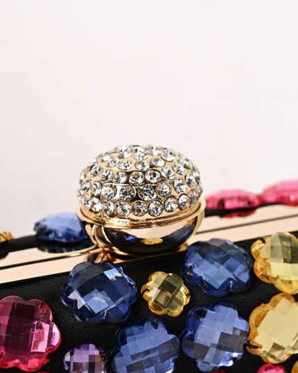 Black Crystal Clutch Bag