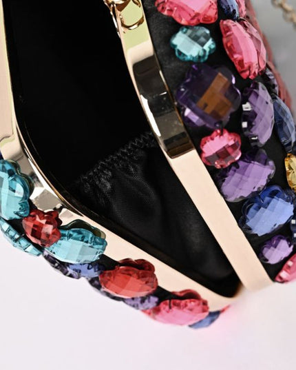 Black Crystal Clutch Bag