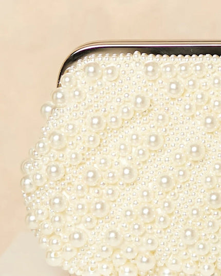 Ivory Pearl And Crystal Clutch Bag