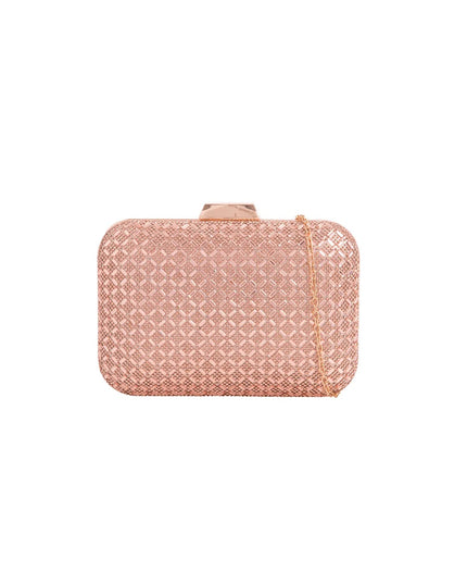 Rose Gold Diamante Clutch Bag
