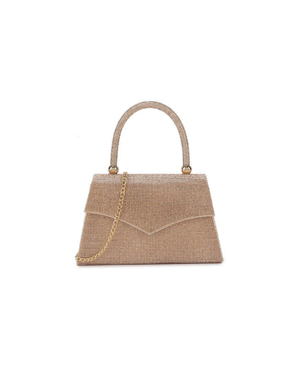 Rose Gold Diamante Top Handle Bag