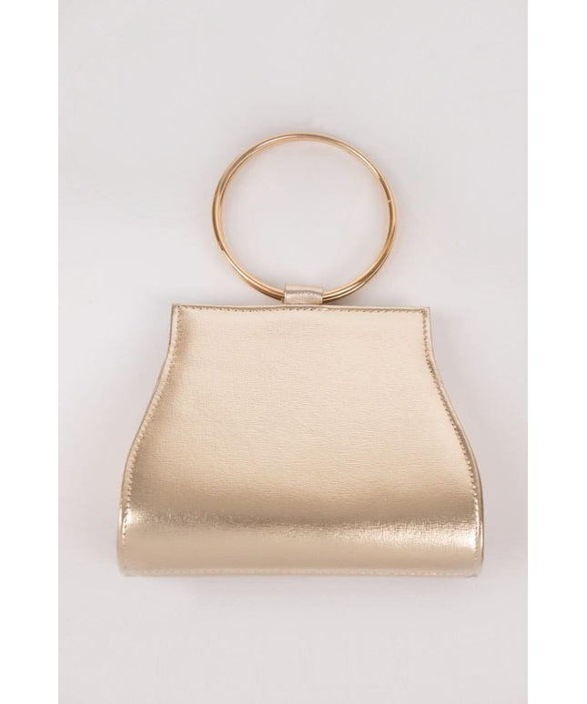 Gold Diamante Clutch Bag with Top Handles