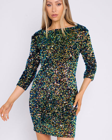 Multicolour Sequin Mini Dress