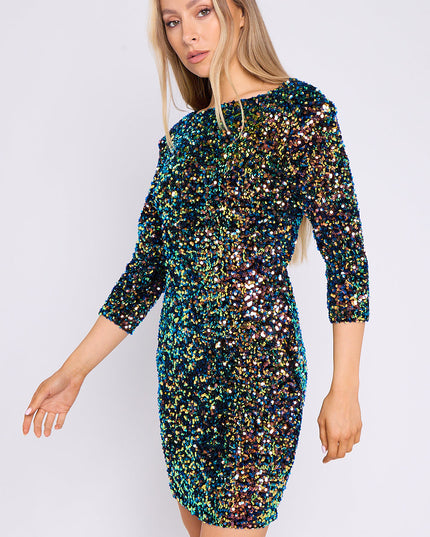 Multicolour Sequin Mini Dress