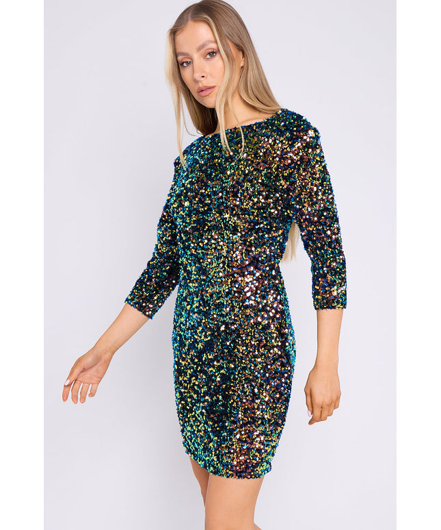 Multicolour Sequin Mini Dress