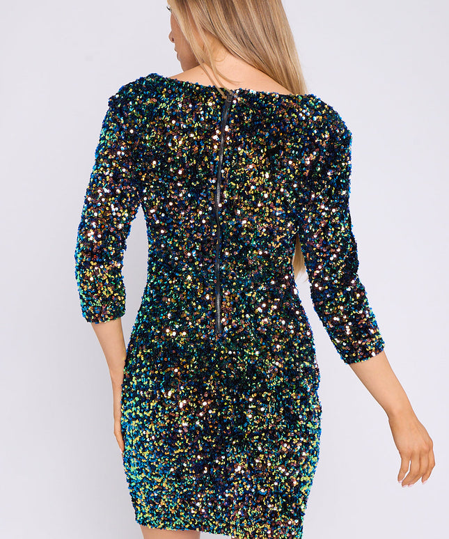 Multicolour Sequin Mini Dress