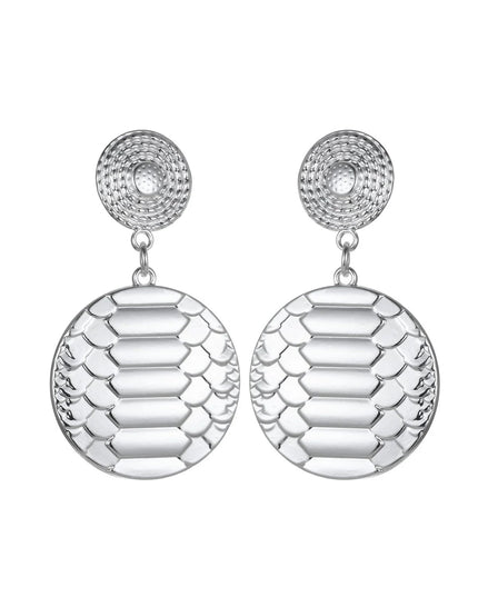 Silver Tone Snake Print Earrings