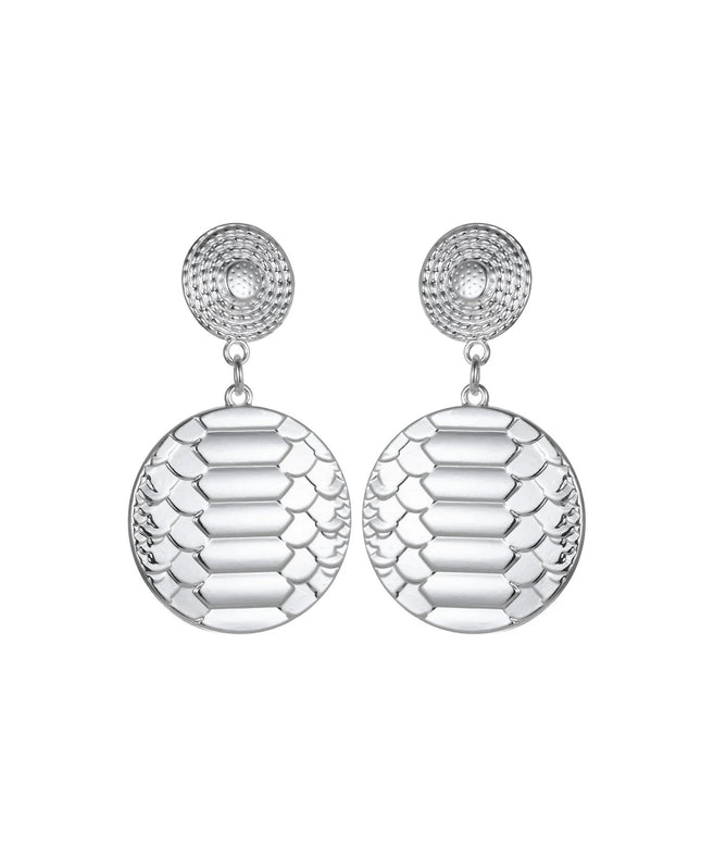 Silver Tone Snake Print Earrings