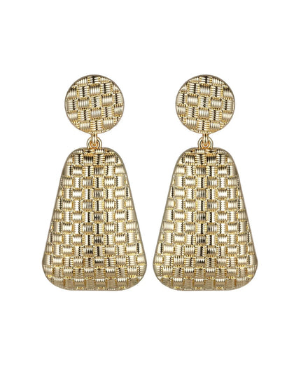 Gold Tone Textured Statement Earrings
