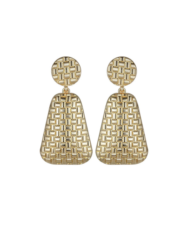 Gold Tone Textured Statement Earrings
