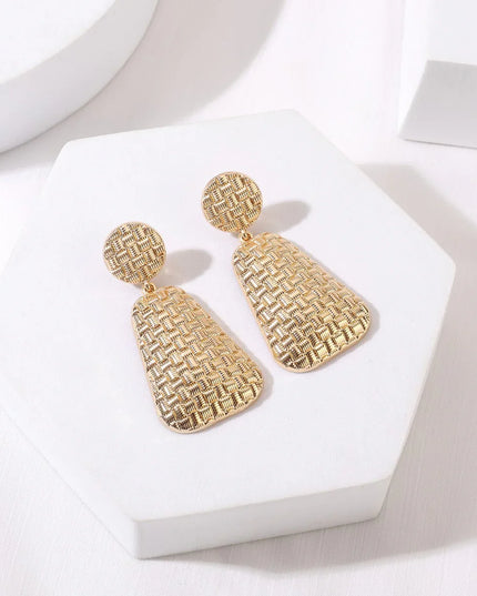 Gold Tone Textured Statement Earrings