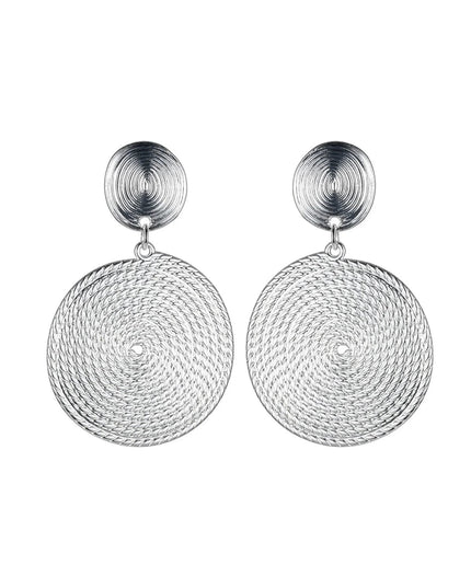 Silver Rope Circle Earrings