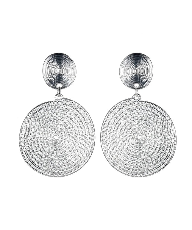 Silver Rope Circle Earrings