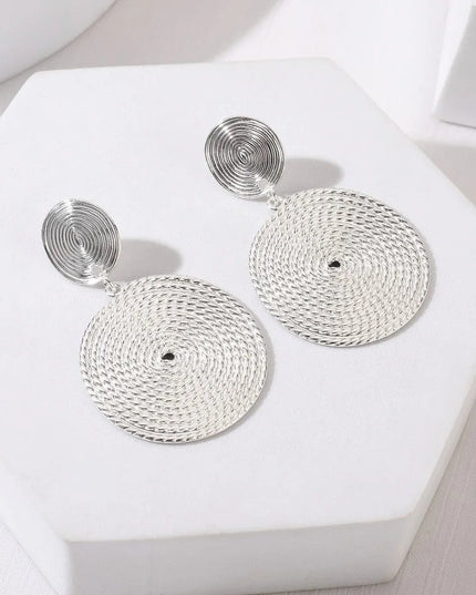 Silver Rope Circle Earrings