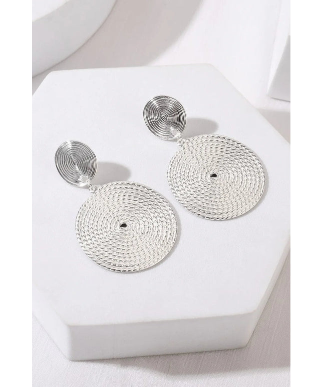Silver Rope Circle Earrings