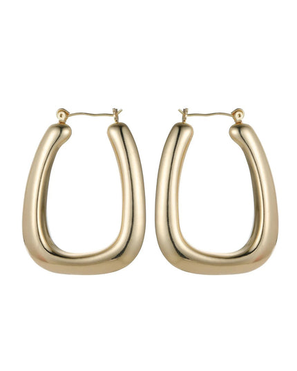 Gold Tone Diagonal Hoop Earrings