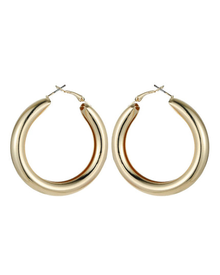 Gold Tone Chunky Hoop Earrings