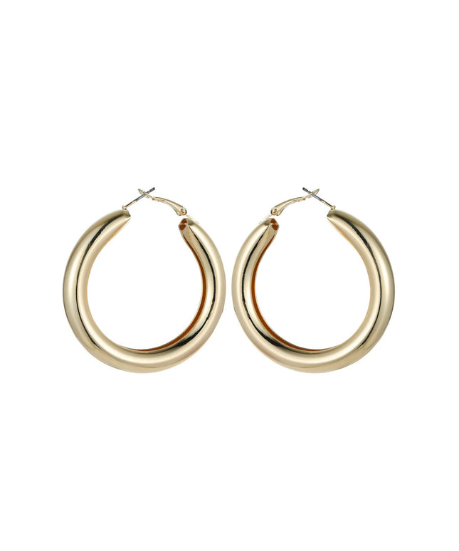 Gold Tone Chunky Hoop Earrings