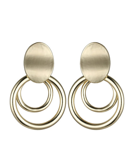 Gold Tone Double Circle Hoop Earrings