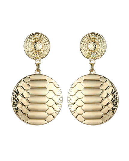 Gold Tone Snake Print Earrings