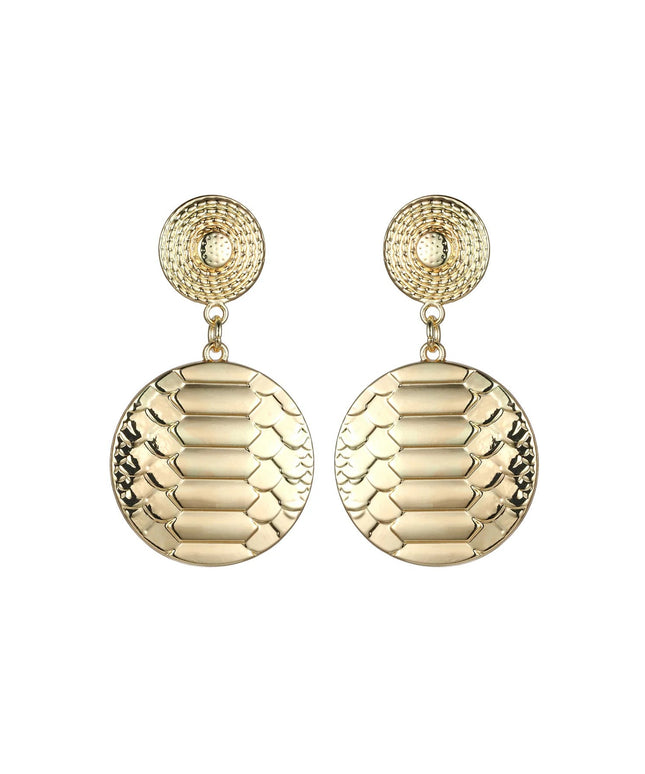 Gold Tone Snake Print Earrings