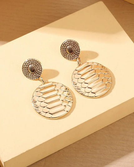 Gold Tone Snake Print Earrings