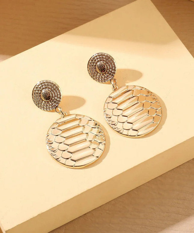 Gold Tone Snake Print Earrings