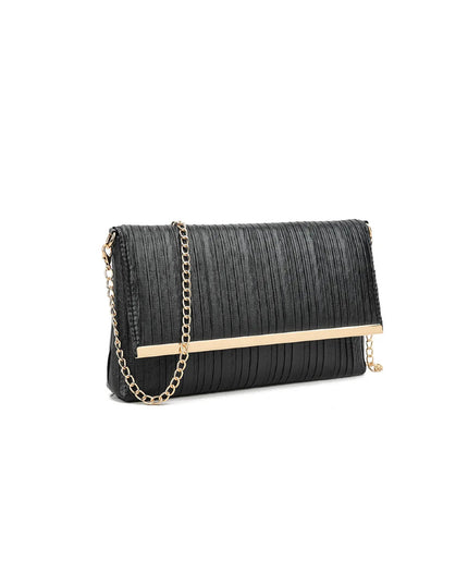 Black Pleated Clutch Bag