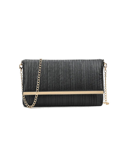 Black Pleated Clutch Bag