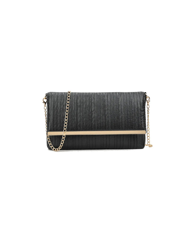 Black Pleated Clutch Bag