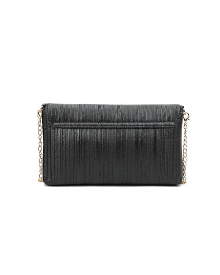 Black Pleated Clutch Bag