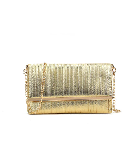 Gold Pleated Clutch Bag