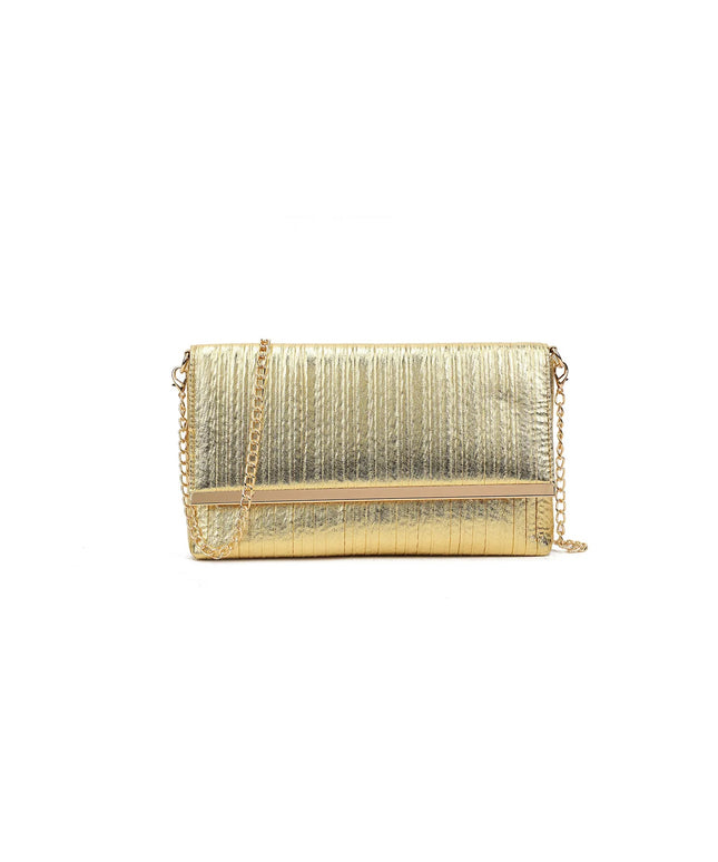 Gold Pleated Clutch Bag
