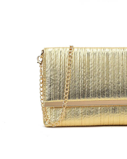 Gold Pleated Clutch Bag