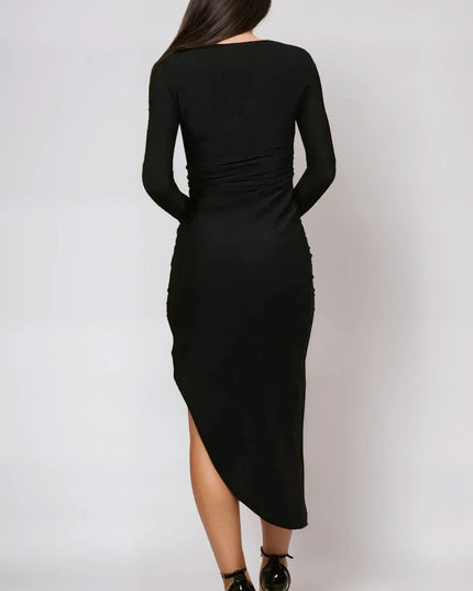 Black Lurex Wrap Maxi Dress
