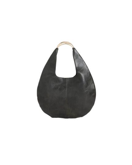 Black Oval Shoulder Bag
