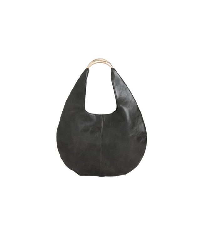 Black Oval Shoulder Bag