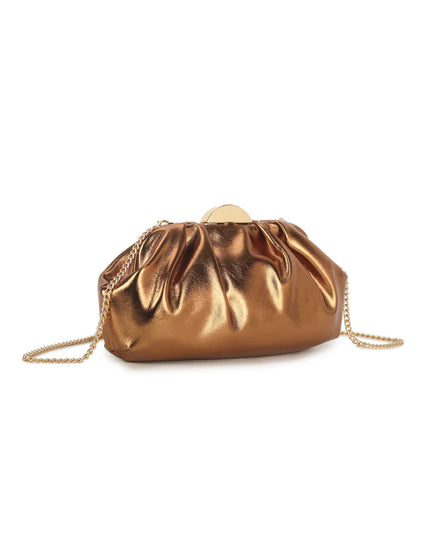 Bronze Ruched Clutch Bag