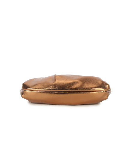 Bronze Ruched Clutch Bag