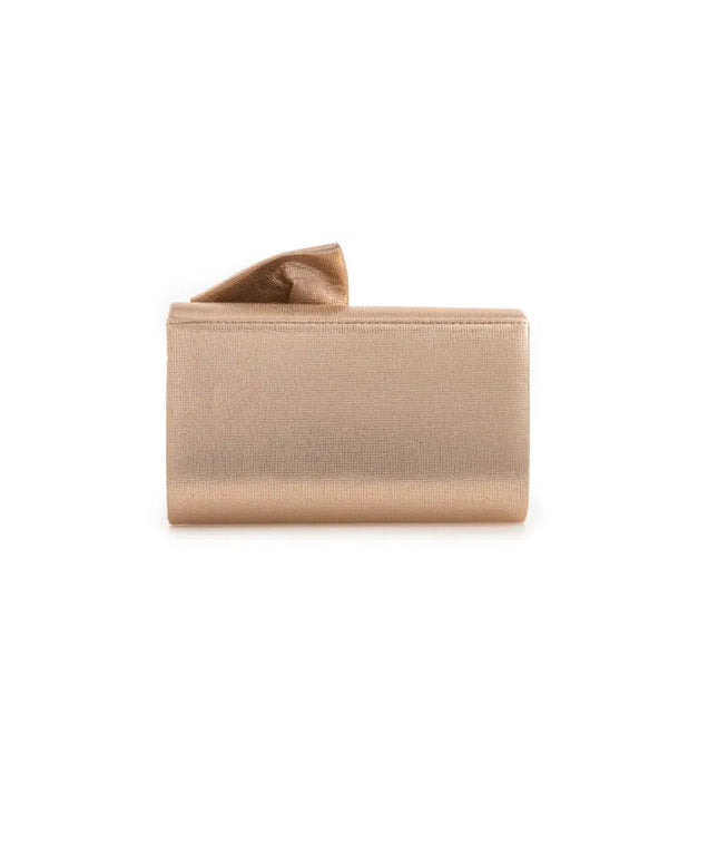 Champagne Evening Clutch Bag with Bow Detail