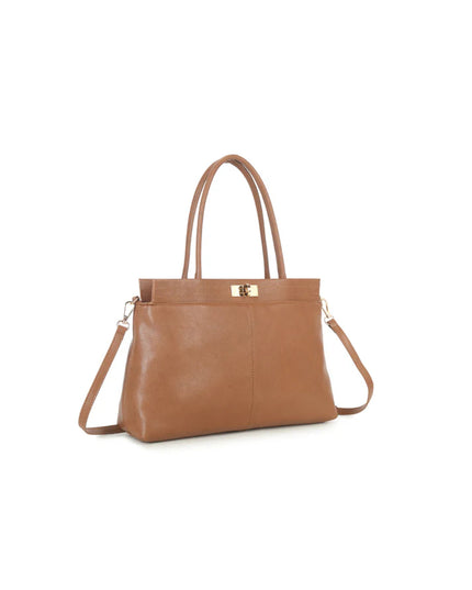 Brown Faux Leather Handbag-1