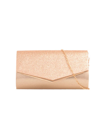 Gold Glitter Envelope Clutch Bag