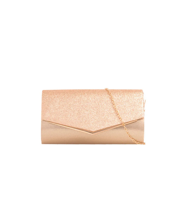 Gold Glitter Envelope Clutch Bag