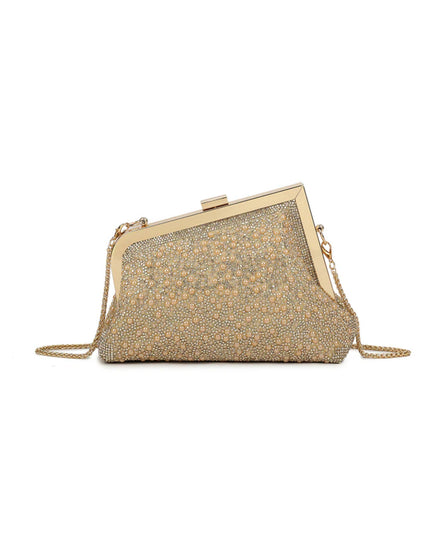 Gold Pearl Asymmetric Evening Bag-0